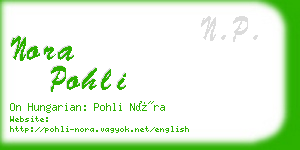 nora pohli business card